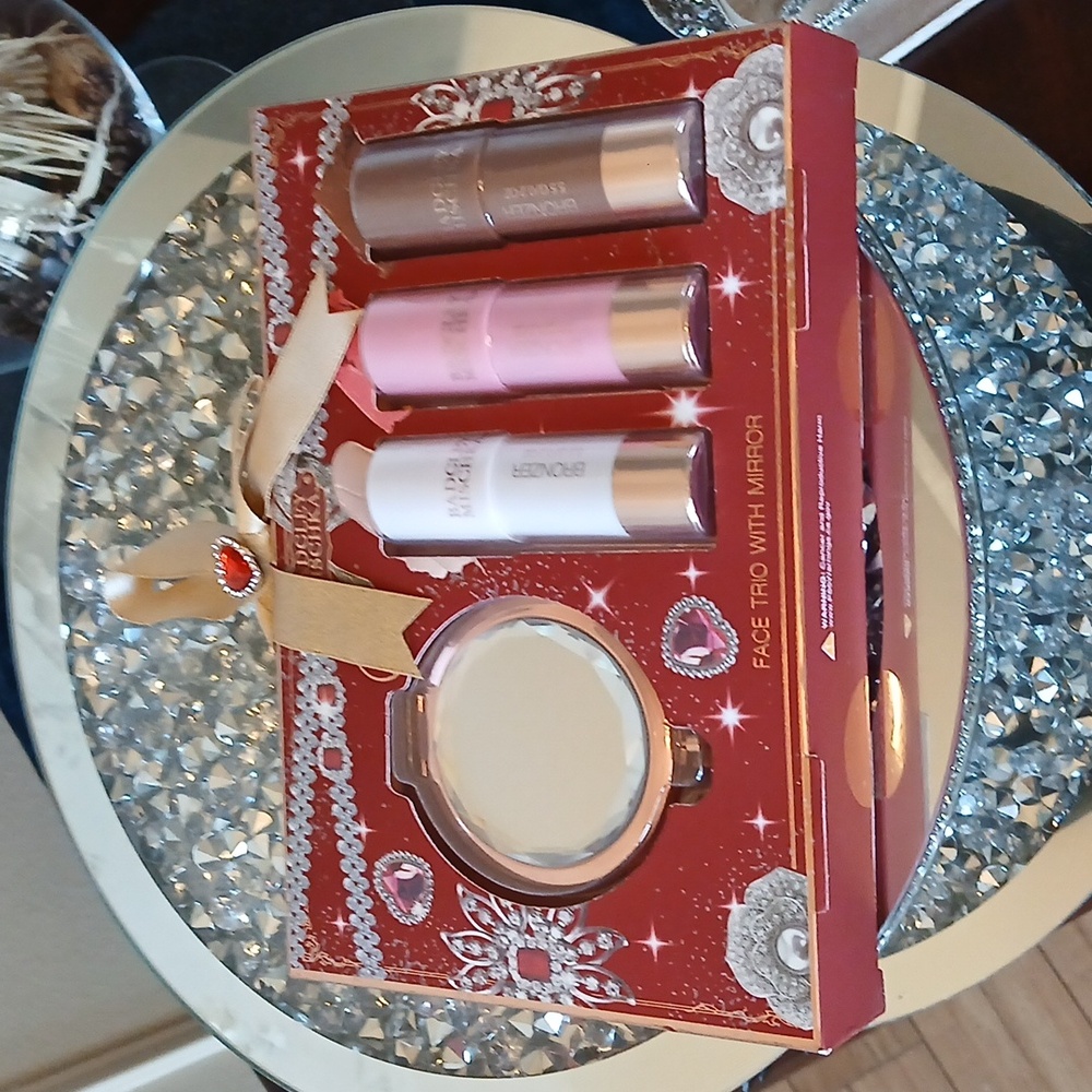 New Badgley Mischka Blush Makeup Trio Set With Compact Mirror Full Size - Picture 13 of 17